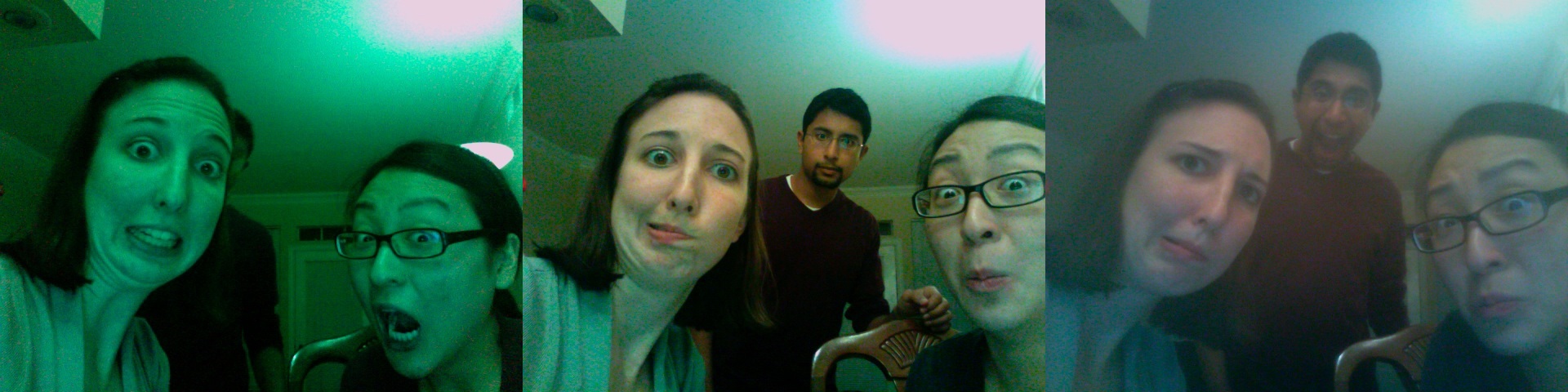 Krishna, Lindsey, and I goofing off using Photo Booth, 2009